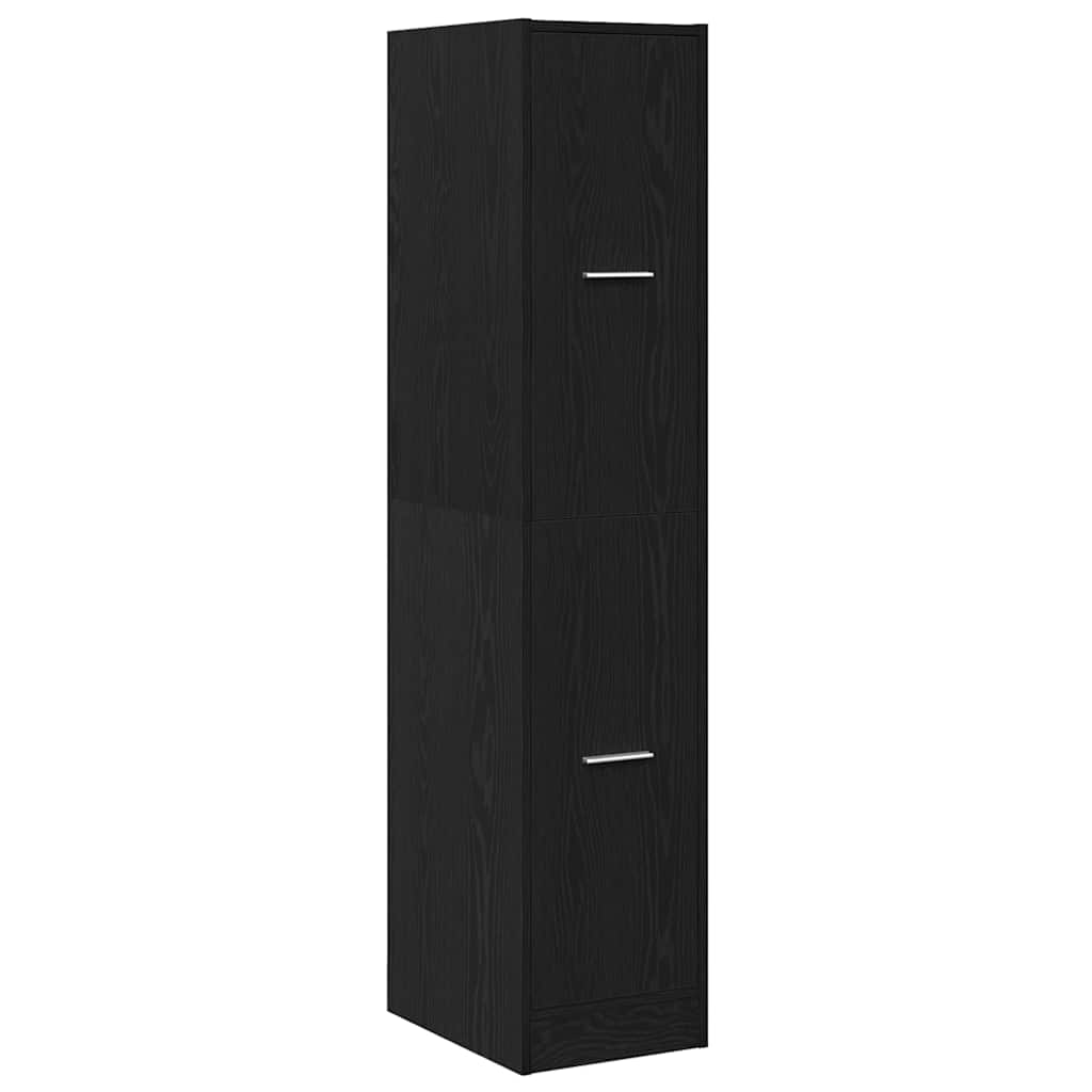 Mobiletto da Farmacia Rovere Nero 30x41x144,5 cm Legno Agglomerato