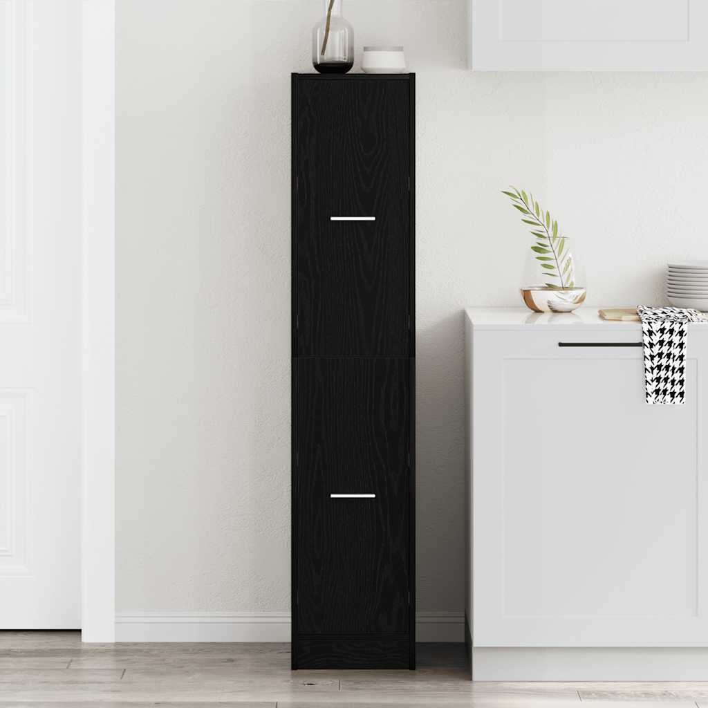 Mobiletto da Farmacia Rovere Nero 30x41x144,5 cm Legno Agglomerato | homemem39