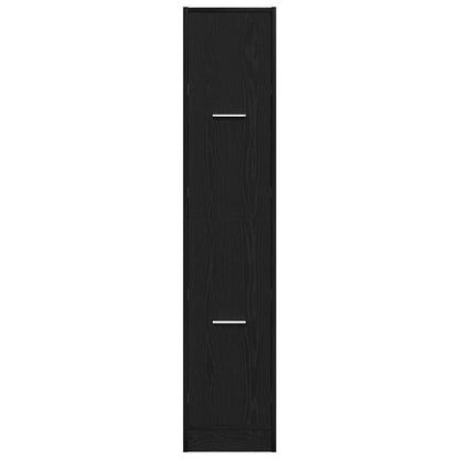 Mobiletto da Farmacia Rovere Nero 30x41x144,5 cm Legno Agglomerato