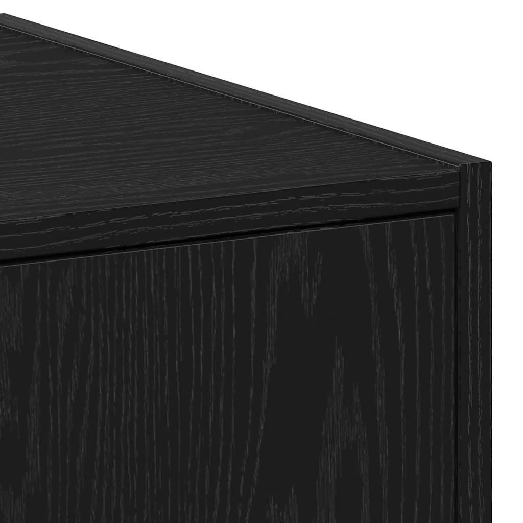 Mobiletto da Farmacia Rovere Nero 30x41x144,5 cm Legno Agglomerato | homemem39