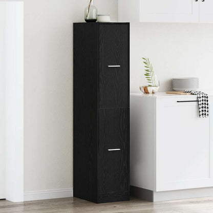 Mobiletto da Farmacia Rovere Nero 30x41x144,5 cm Legno Agglomerato | homemem39