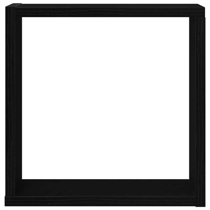 Mensole Parete Cubo 4 pz Rovere Nero 30x15x30 cm Truciolato | homemem39