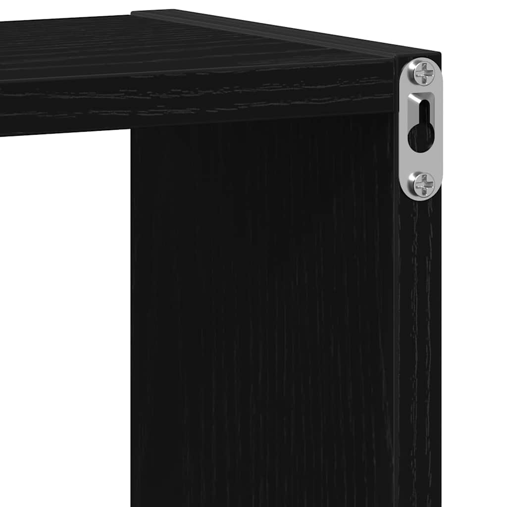 Mensole Parete Cubo 4 pz Rovere Nero 30x15x30 cm Truciolato | homemem39
