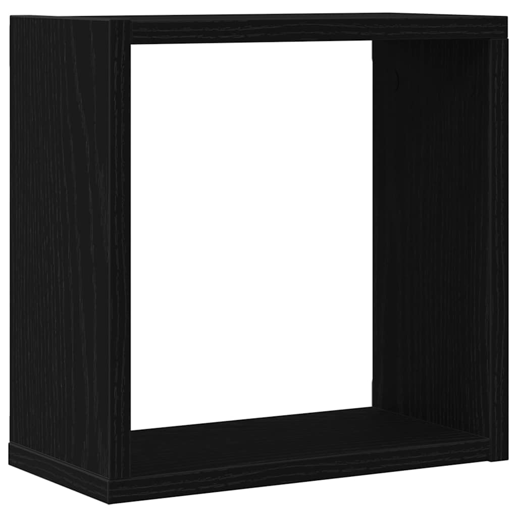 Mensole Parete a Cubo 6 pz Rovere Nero 30x15x30 cm Truciolato