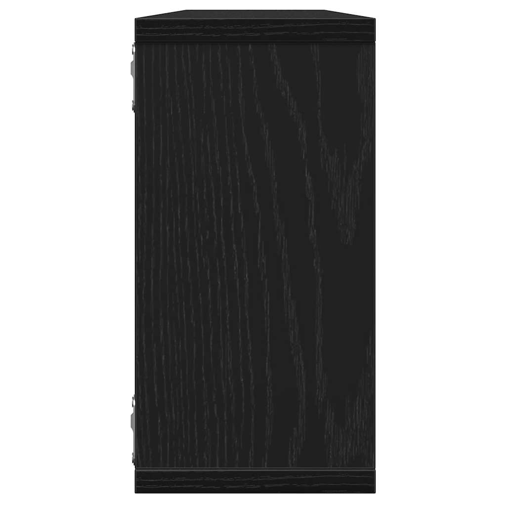 Mensole Parete Cubo 2 pz Rovere Nero 100x15x30 cm Multistrato | homemem39