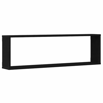 Mensole Parete Cubo 4 pz Rovere Nero 100x15x30 cm Multistrato | homemem39