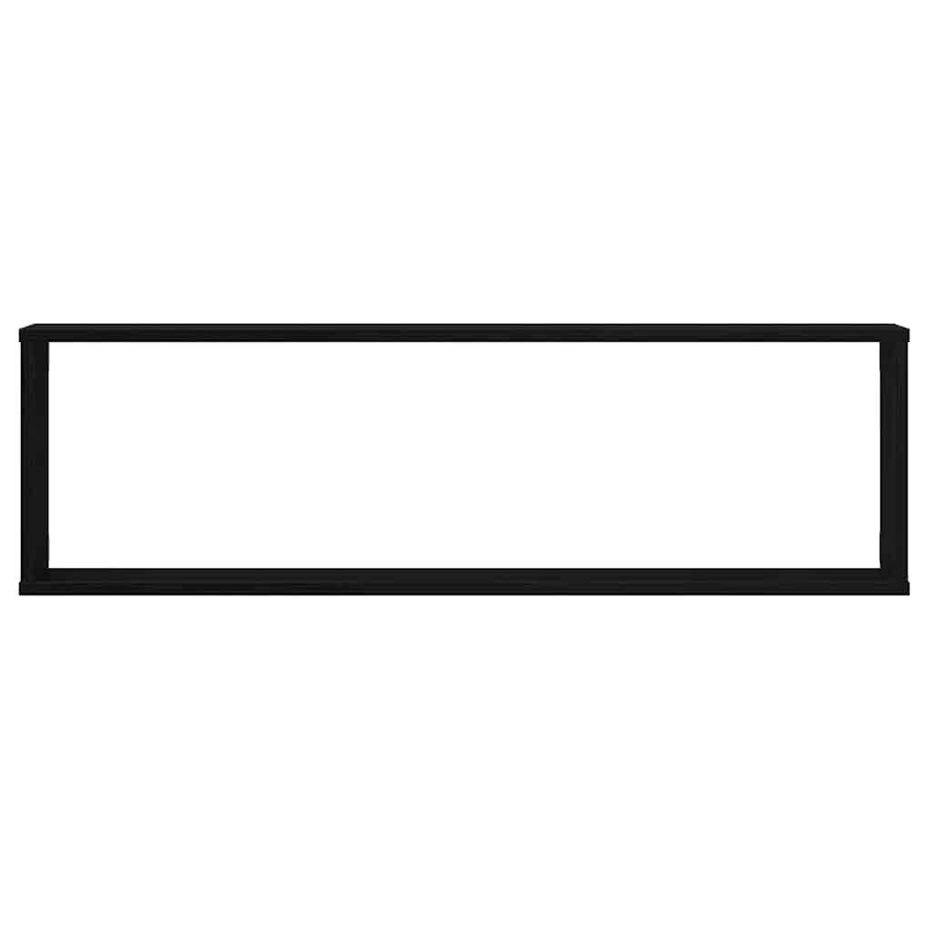 Mensole Parete Cubo 4 pz Rovere Nero 100x15x30 cm Multistrato | homemem39