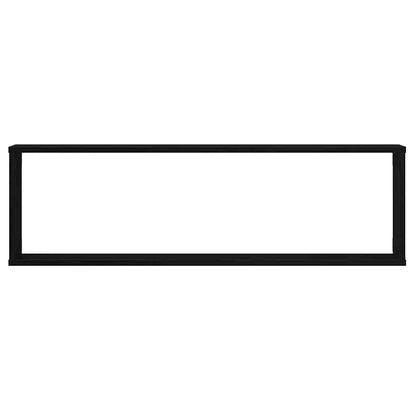 Mensole Parete Cubo 4 pz Rovere Nero 100x15x30 cm Multistrato | homemem39