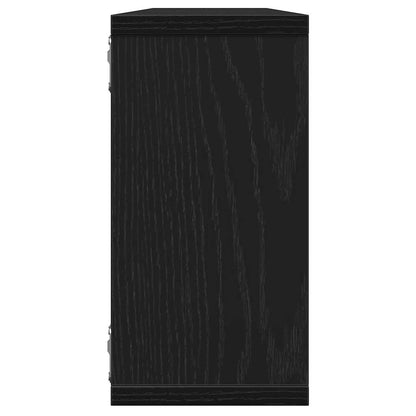 Mensole Parete Cubo 4 pz Rovere Nero 100x15x30 cm Multistrato | homemem39
