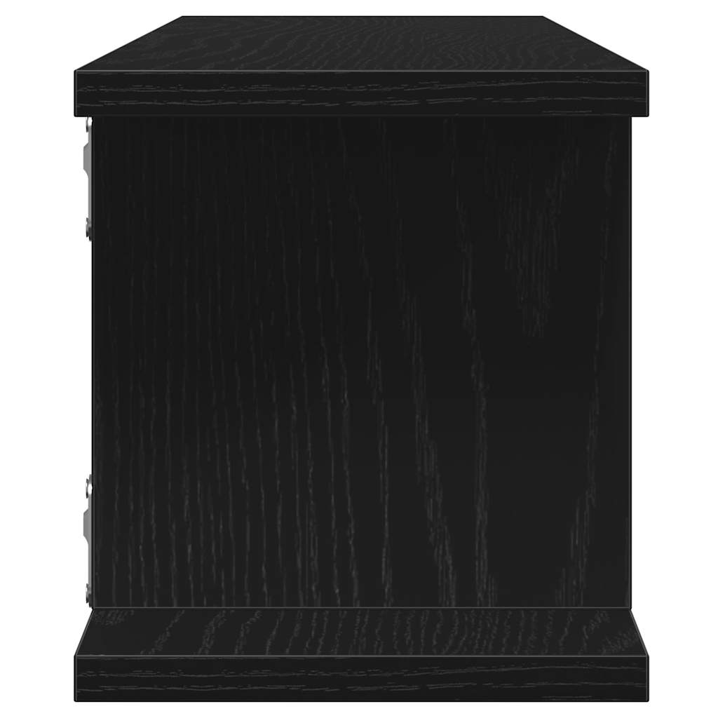Mensole da Parete 2 pz Rovere Nero 90x18x20 cm in Truciolato | homemem39