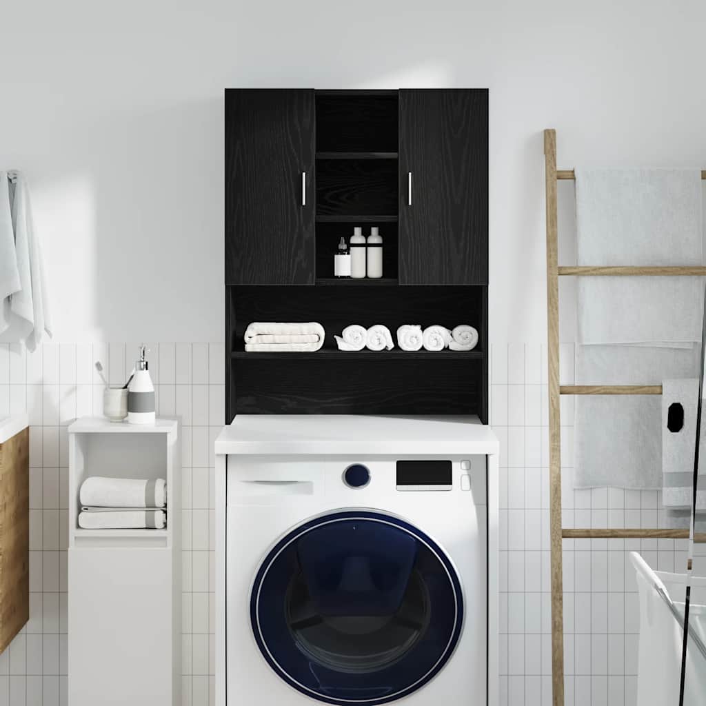 Mobile per Lavatrice Rovere Nero 70,5x25,5x90 cm | homemem39