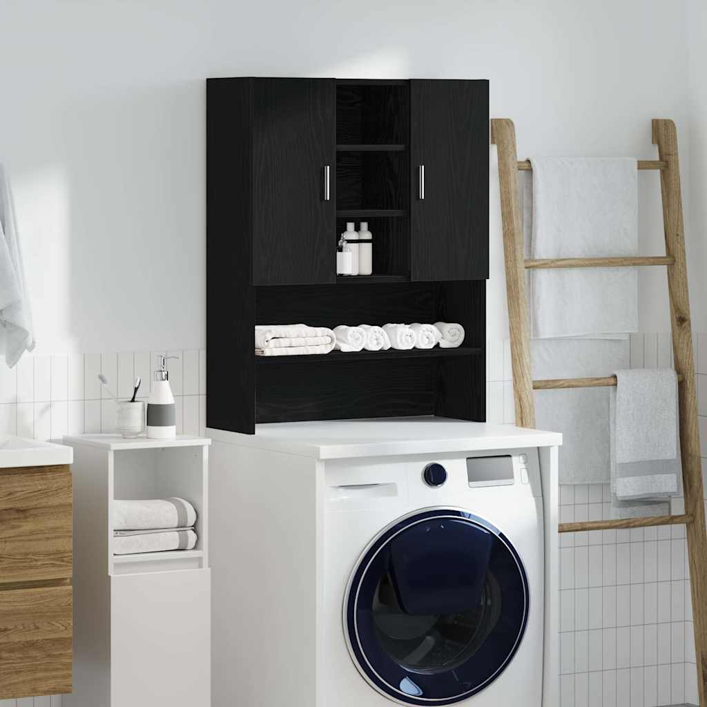 Mobile per Lavatrice Rovere Nero 70,5x25,5x90 cm | homemem39