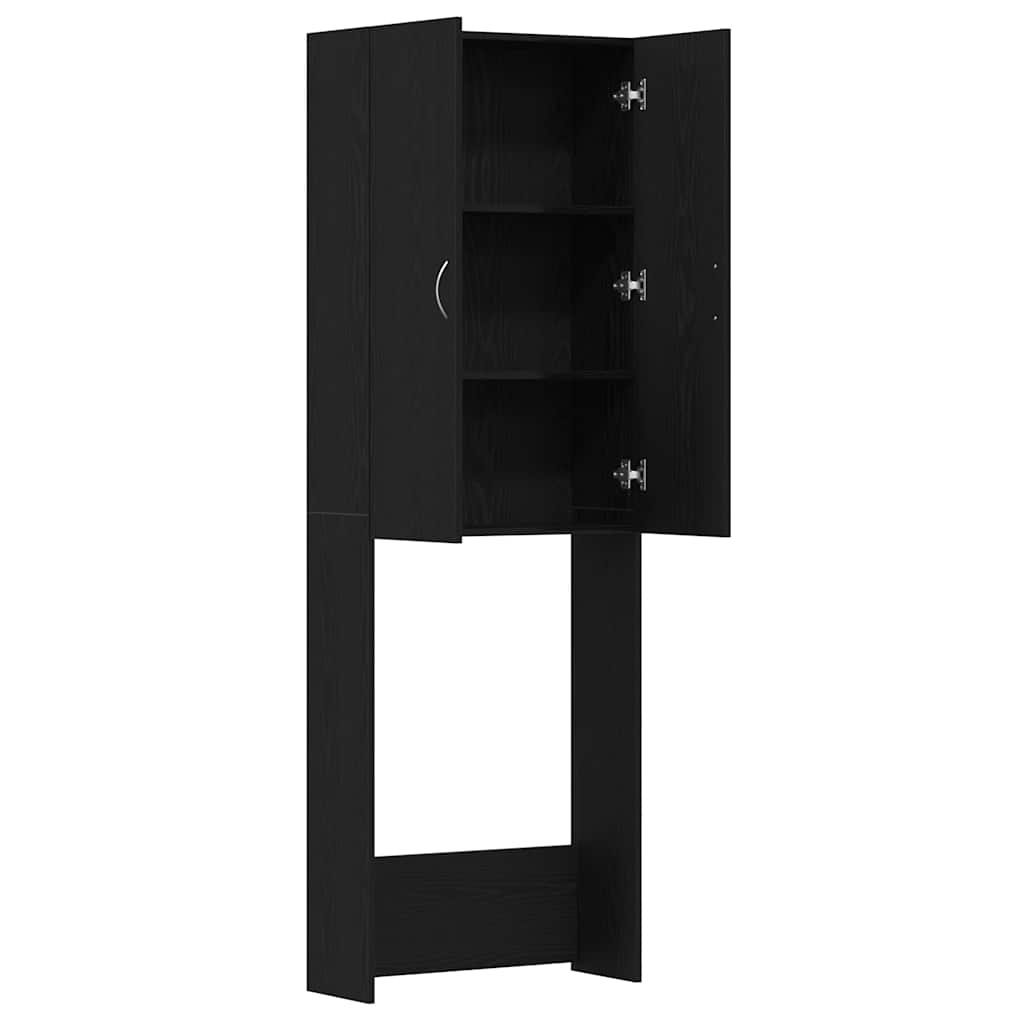 Mobile per Lavatrice Rovere Nero 64x25,5x190 cm | homemem39