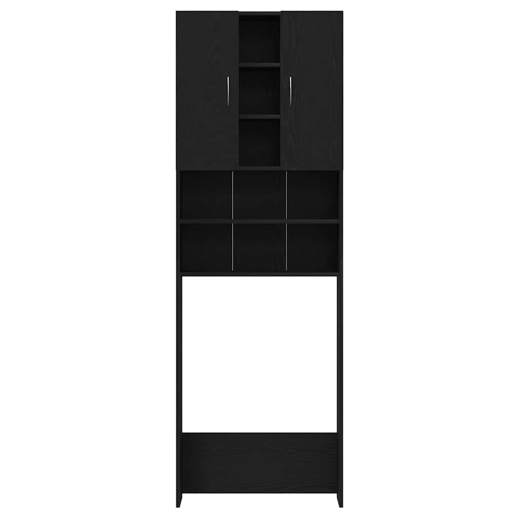 Mobile per Lavatrice Rovere Nero 64x25,5x190 cm | homemem39