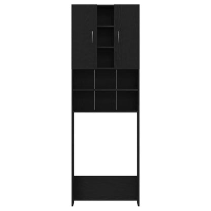 Mobile per Lavatrice Rovere Nero 64x25,5x190 cm | homemem39