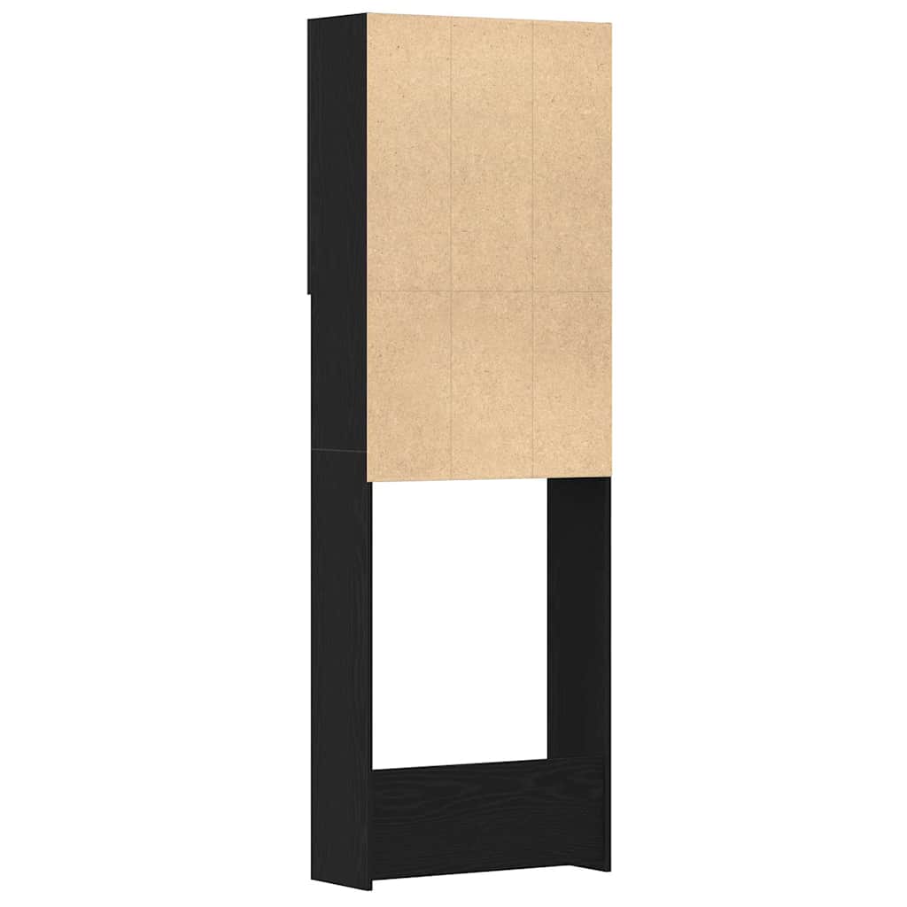 Mobile per Lavatrice Rovere Nero 64x25,5x190 cm | homemem39