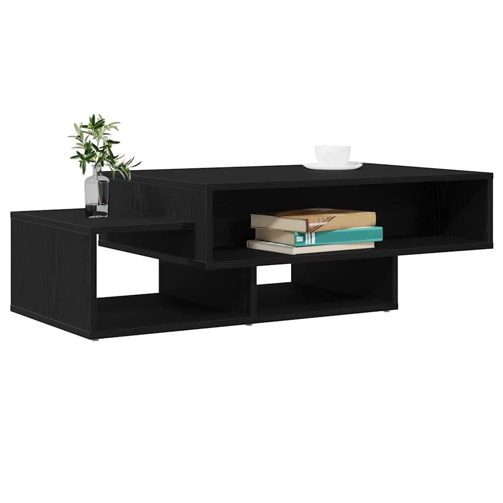 Tavolino Salotto Rovere Nero 105x55x32 cm Legno Multistrato