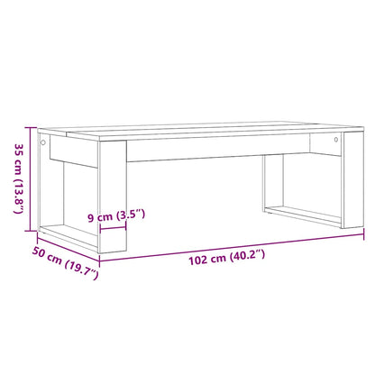 Tavolino da salotto Rovere Nero 102 x 50 x 35 cm | homemem39