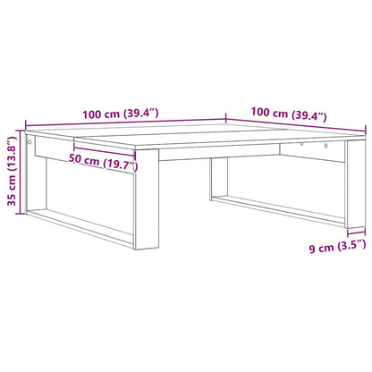 Tavolino da salotto Rovere Nero 100 x 100 x 35 cm | homemem39