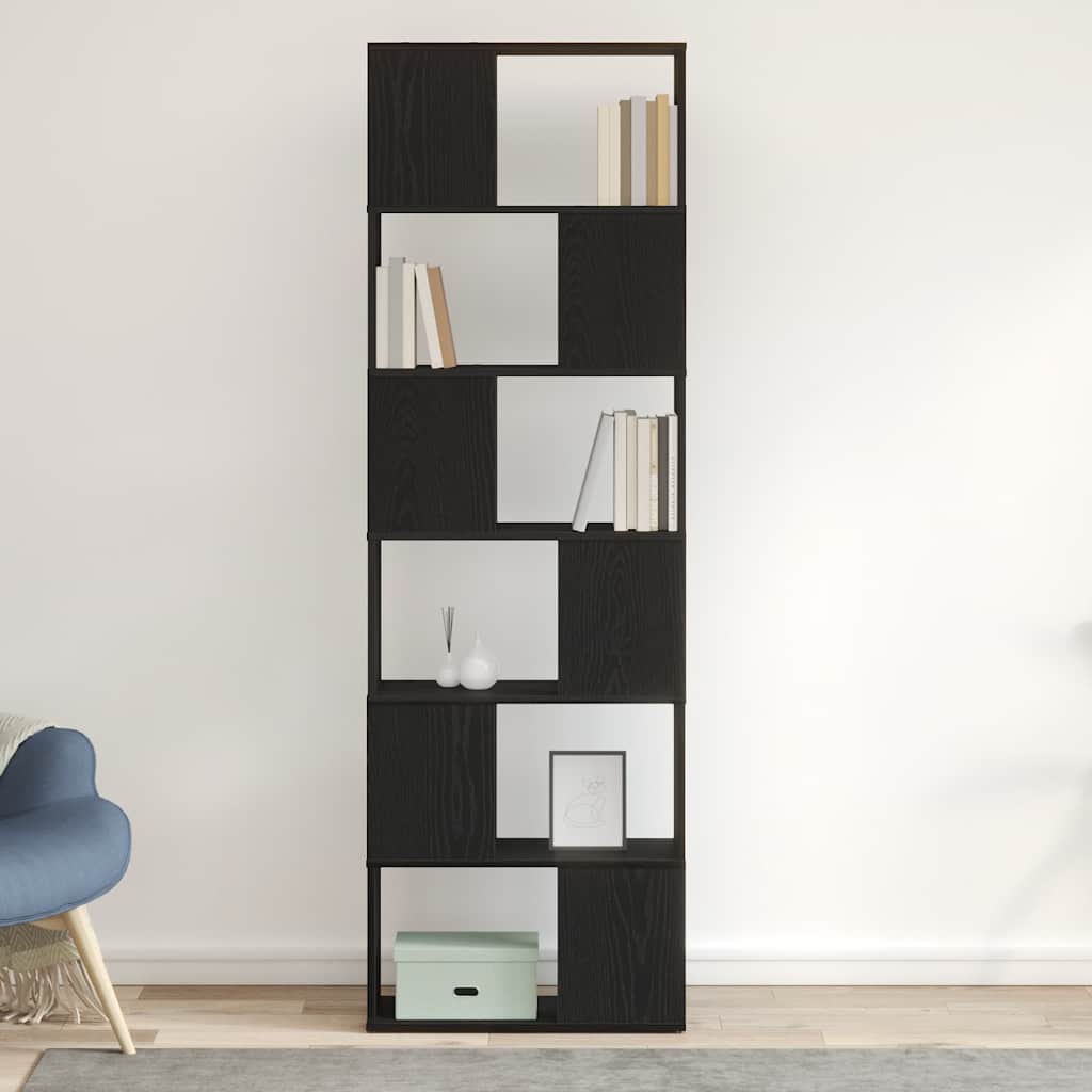 Libreria/Divisorio Rovere Nero 60x24x186 cm | homemem39