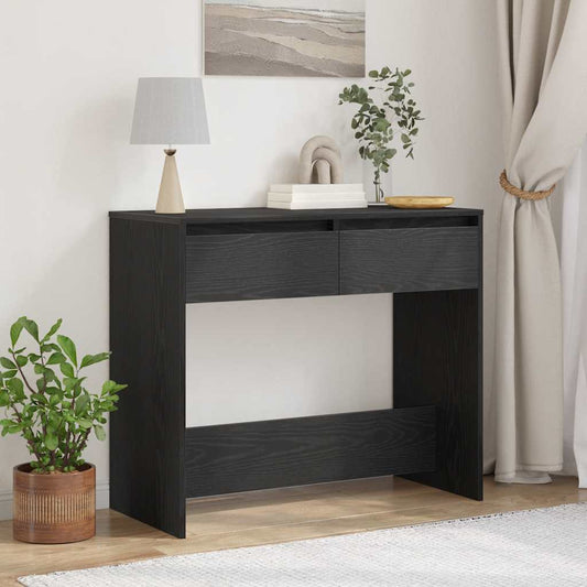 Tavolino Consolle Rovere Nero 89x41x76,5cm Legno Multistrato - homemem39