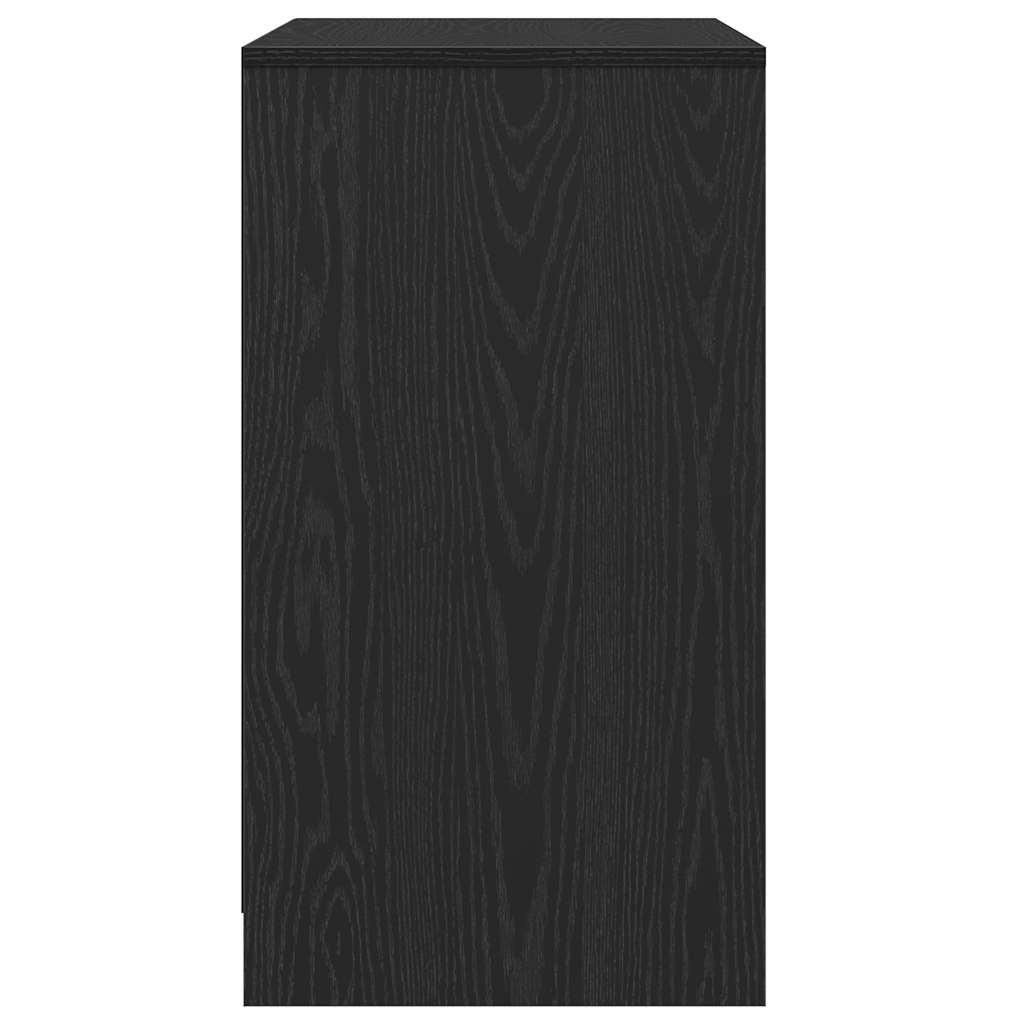 Credenza Rovere Nero 70x41x75 cm in Legno Multistrato