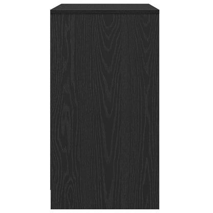 Credenza Rovere Nero 70x41x75 cm in Legno Multistrato