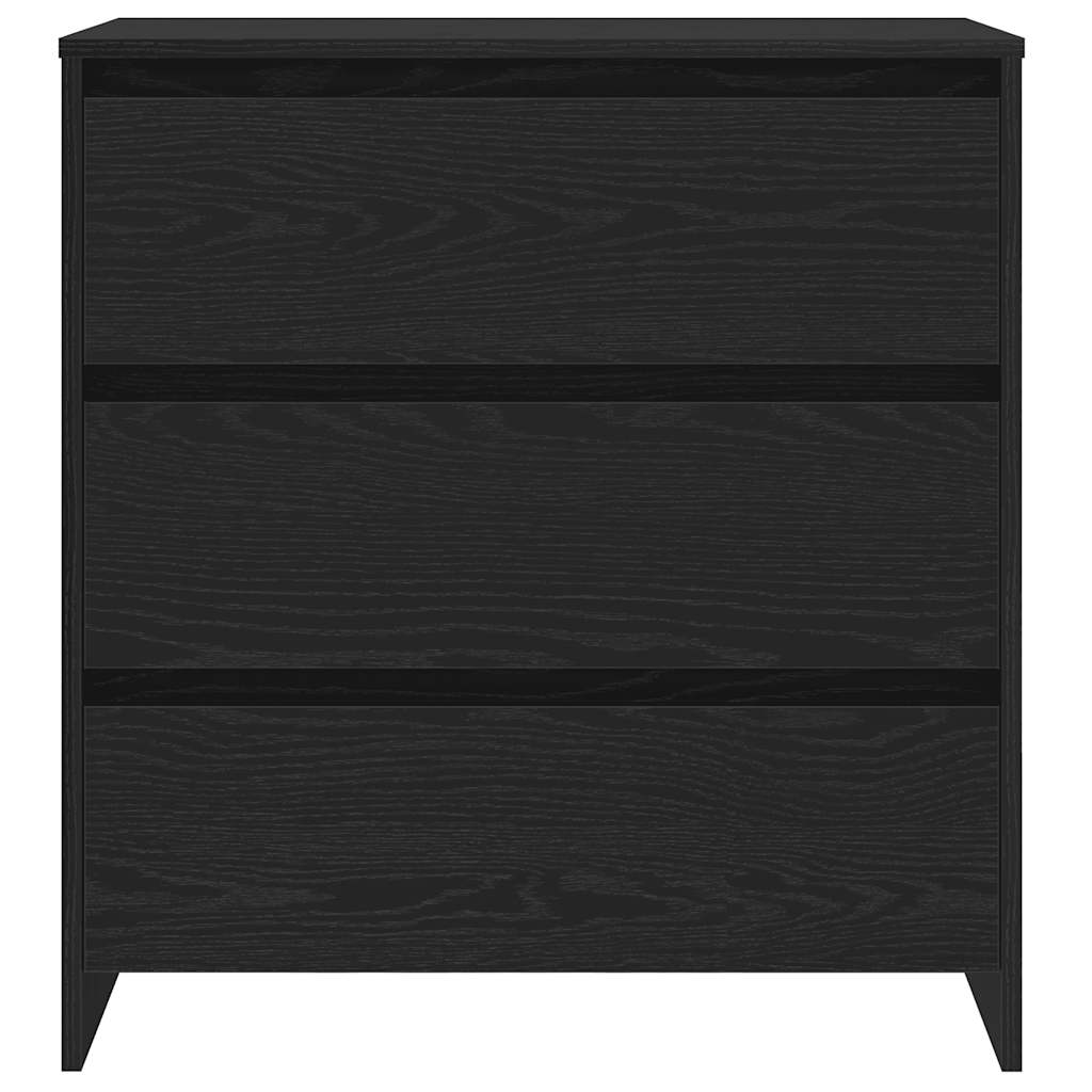 Credenza Rovere Nero 70x41x75 cm in Legno Multistrato