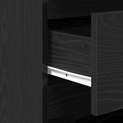 Credenza Rovere Nero 70x41x75 cm in Legno Multistrato - homemem39