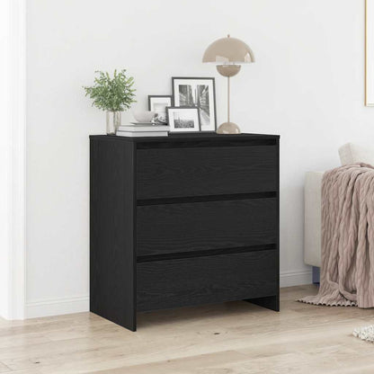 Credenza Rovere Nero 70x41x75 cm in Legno Multistrato - homemem39