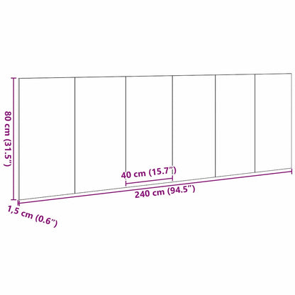 Testiera Rovere nero 240 x 1,5 x 80 cm Legno multistrato