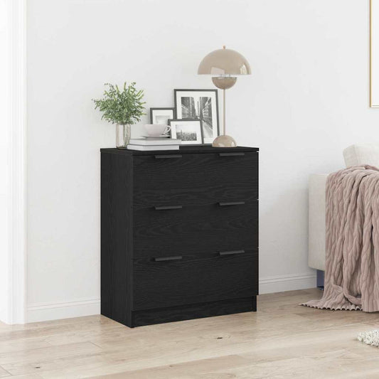 Credenza con cassetto Nero 60 x 30 x 70 cm Legno multistrato