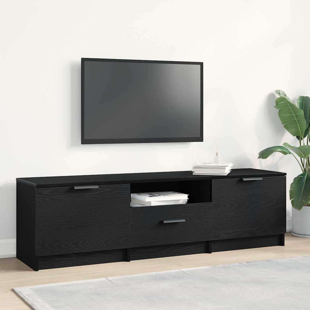 Mobile TV con cassetto Nero 140 x 35 x 40 cm Legno multistrato