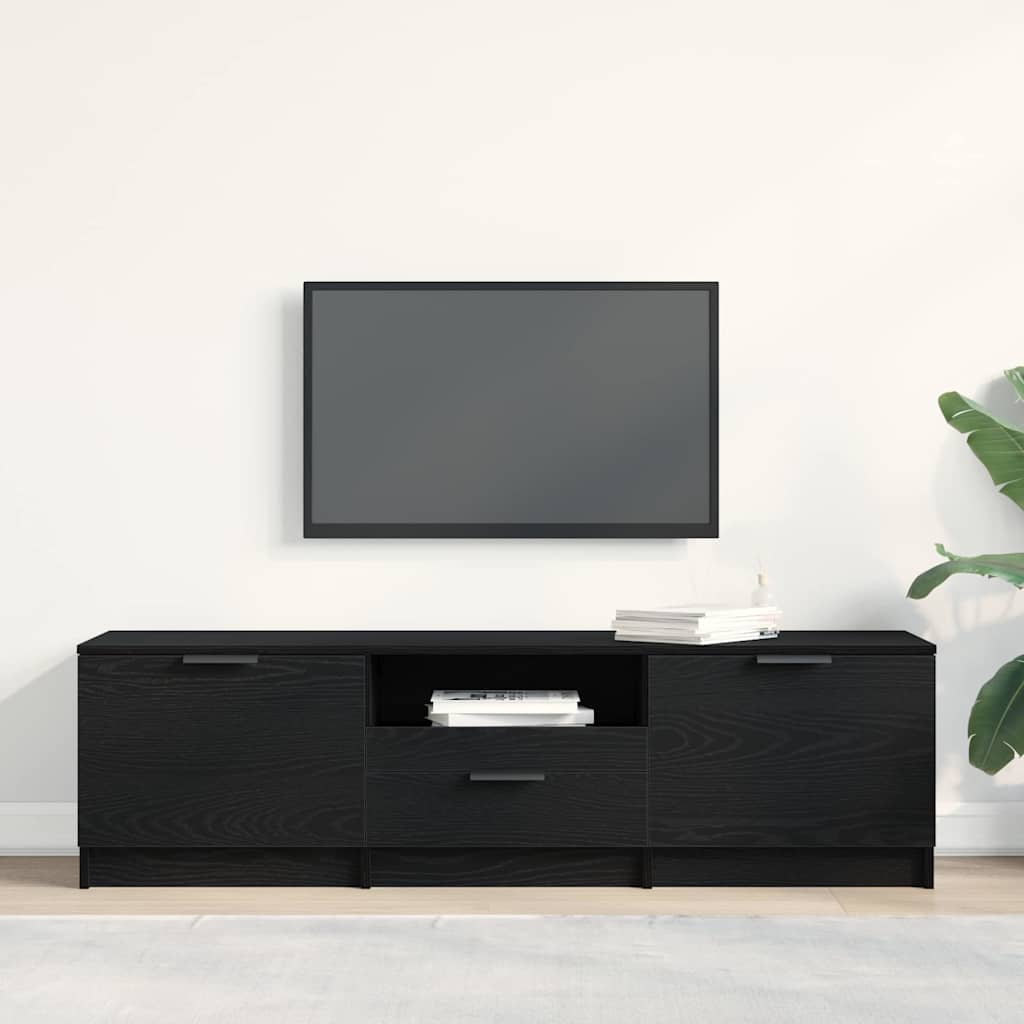 Mobile TV con cassetto Nero 140 x 35 x 40 cm Legno multistrato