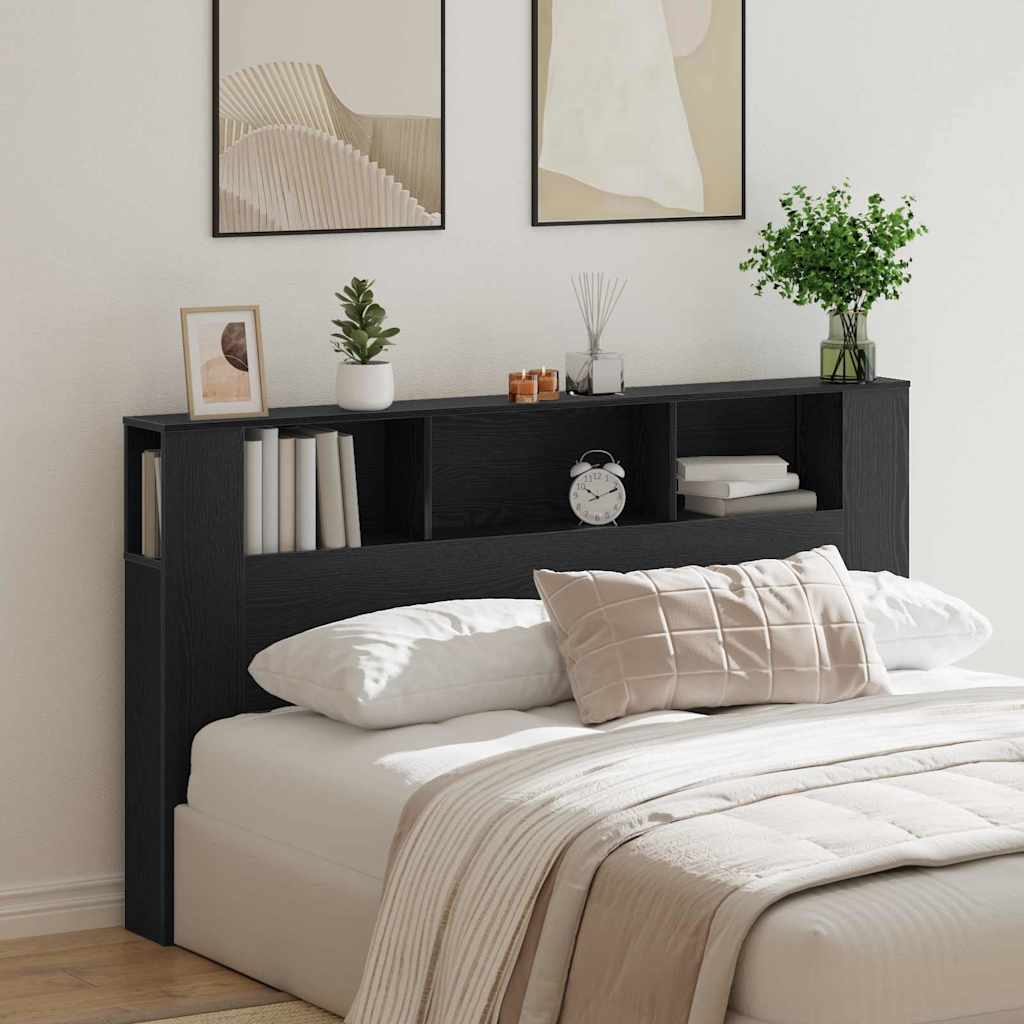 Testata del letto Rovere Nero 180 x 18,5 x 102,5 cm