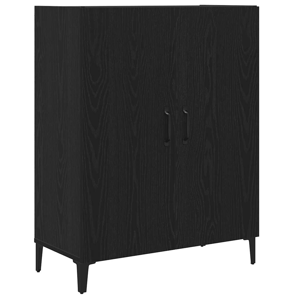 Credenza Rovere Nero 69,5x34x90 cm in Legno Multistrato - homemem39