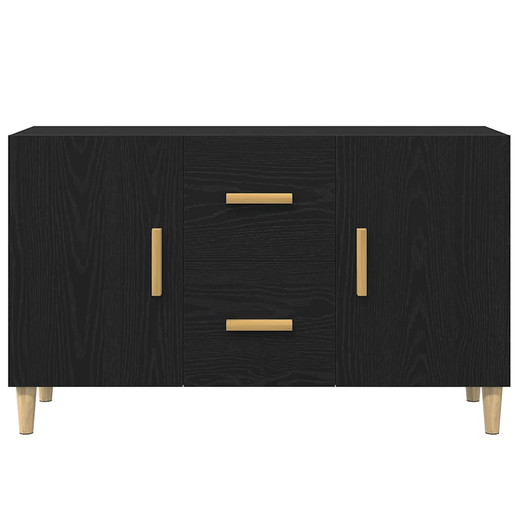 Credenza Rovere Nero 100x36x60 cm in Legno Multistrato - homemem39