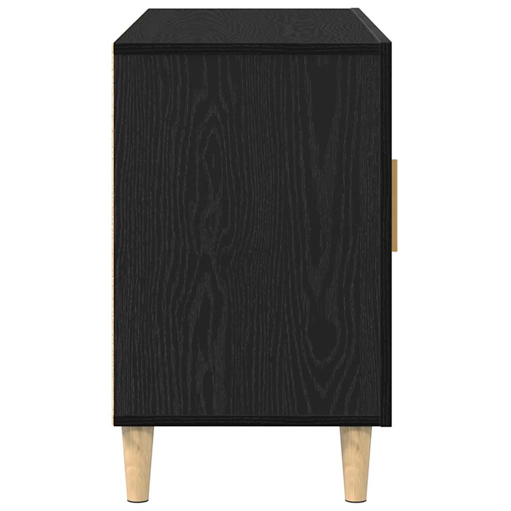 Credenza Rovere Nero 100x36x60 cm in Legno Multistrato - homemem39