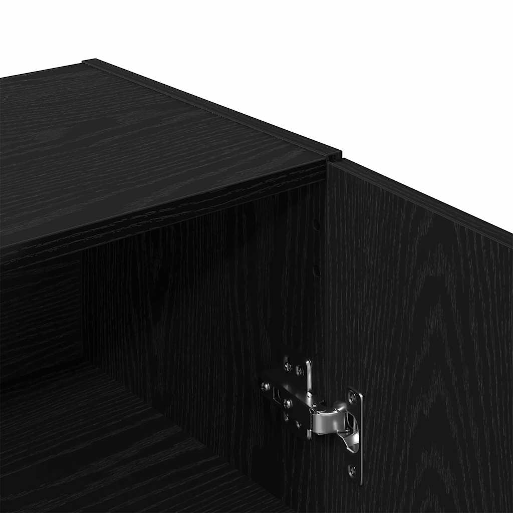 Credenza Rovere Nero 100x36x60 cm in Legno Multistrato