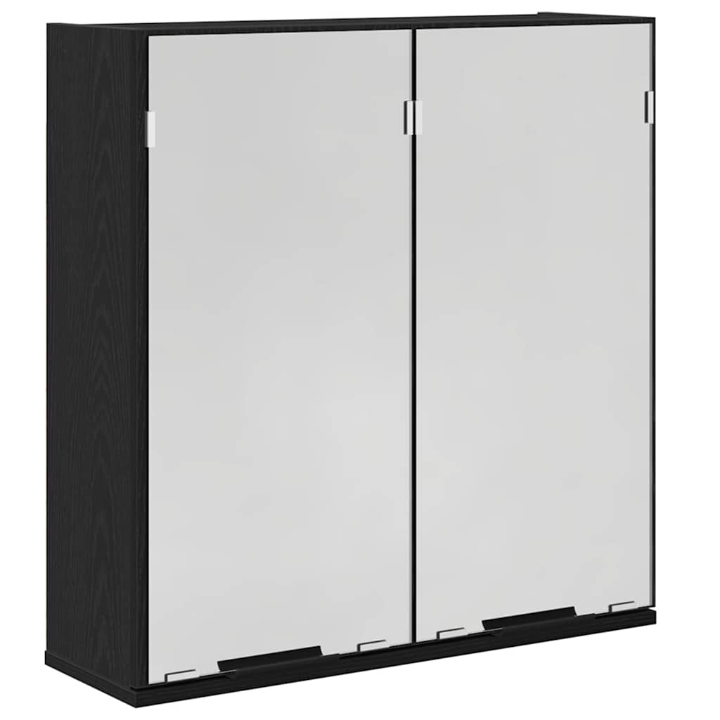 Mobiletto per specchio con porta Rovere Nero 64 x 20 x 67 cm | homemem39