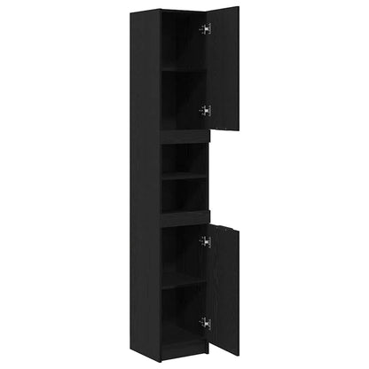 Mobile da Bagno con lo scaffale Rovere nero 32 x 34 x 188,5 cm | homemem39