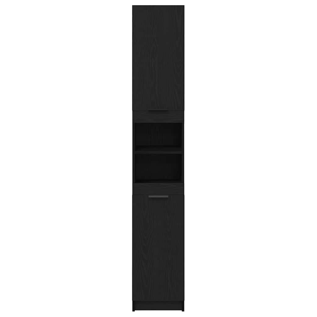 Mobile da Bagno con lo scaffale Rovere nero 32 x 34 x 188,5 cm | homemem39