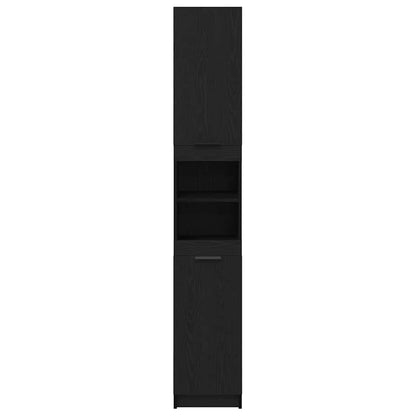 Mobile da Bagno con lo scaffale Rovere nero 32 x 34 x 188,5 cm | homemem39