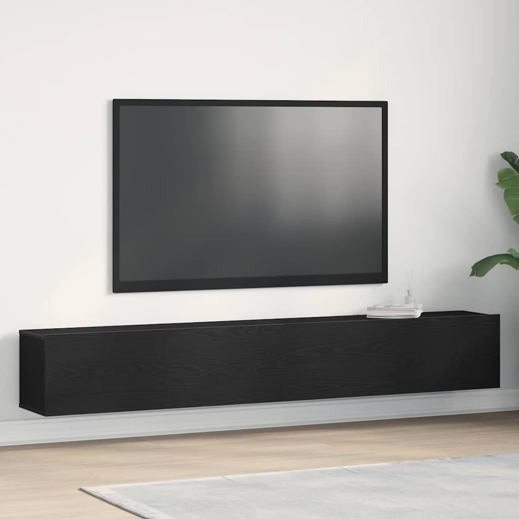Mobile TV 2 pcs Nero 100 x 30 x 30 cm Legno multistrato