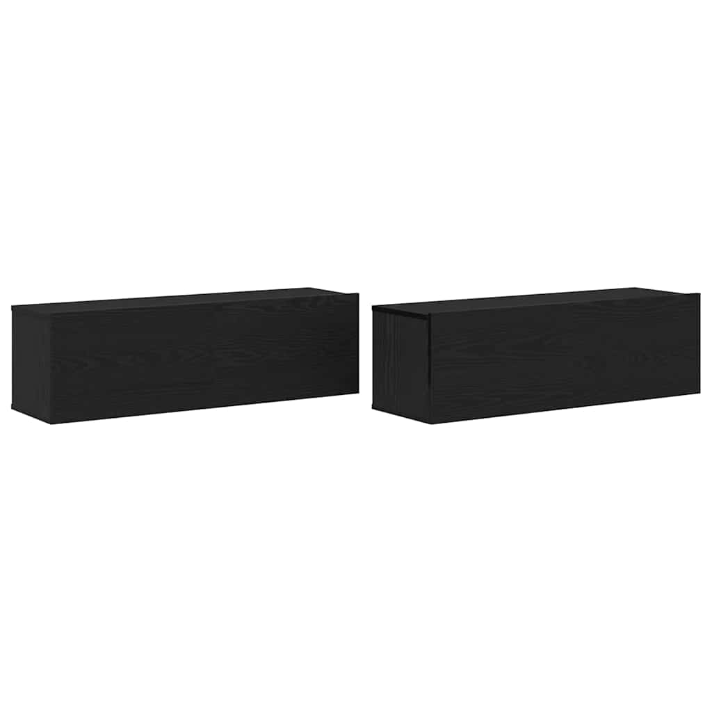 Mobile TV 2 pcs Nero 100 x 30 x 30 cm Legno multistrato