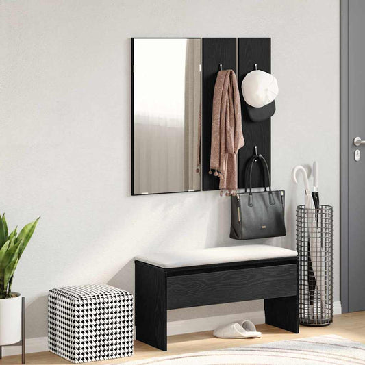 Set di Mobili per il Corridoio con cassetto 4 pcs Rovere nero