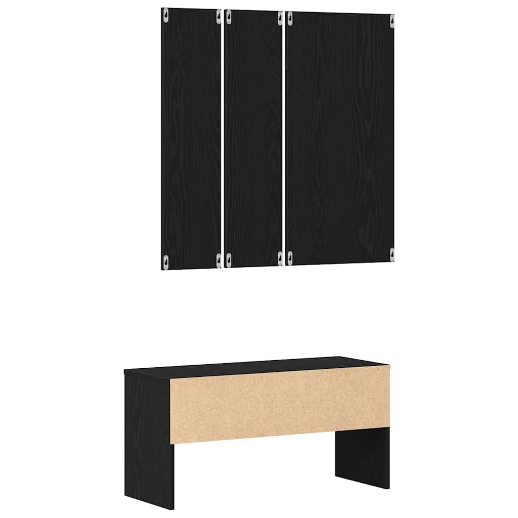 Set di Mobili per il Corridoio con cassetto 4 pcs Rovere nero