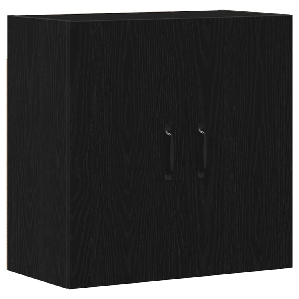Mobiletto da Parete Rovere Nero 60x31x60 cm in Legno Massello | homemem39