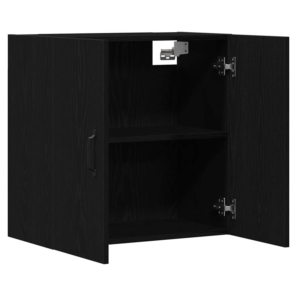 Mobiletto da Parete Rovere Nero 60x31x60 cm in Legno Massello | homemem39