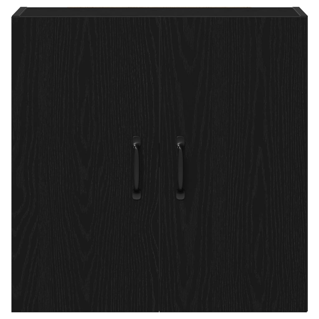 Mobiletto da Parete Rovere Nero 60x31x60 cm in Legno Massello | homemem39